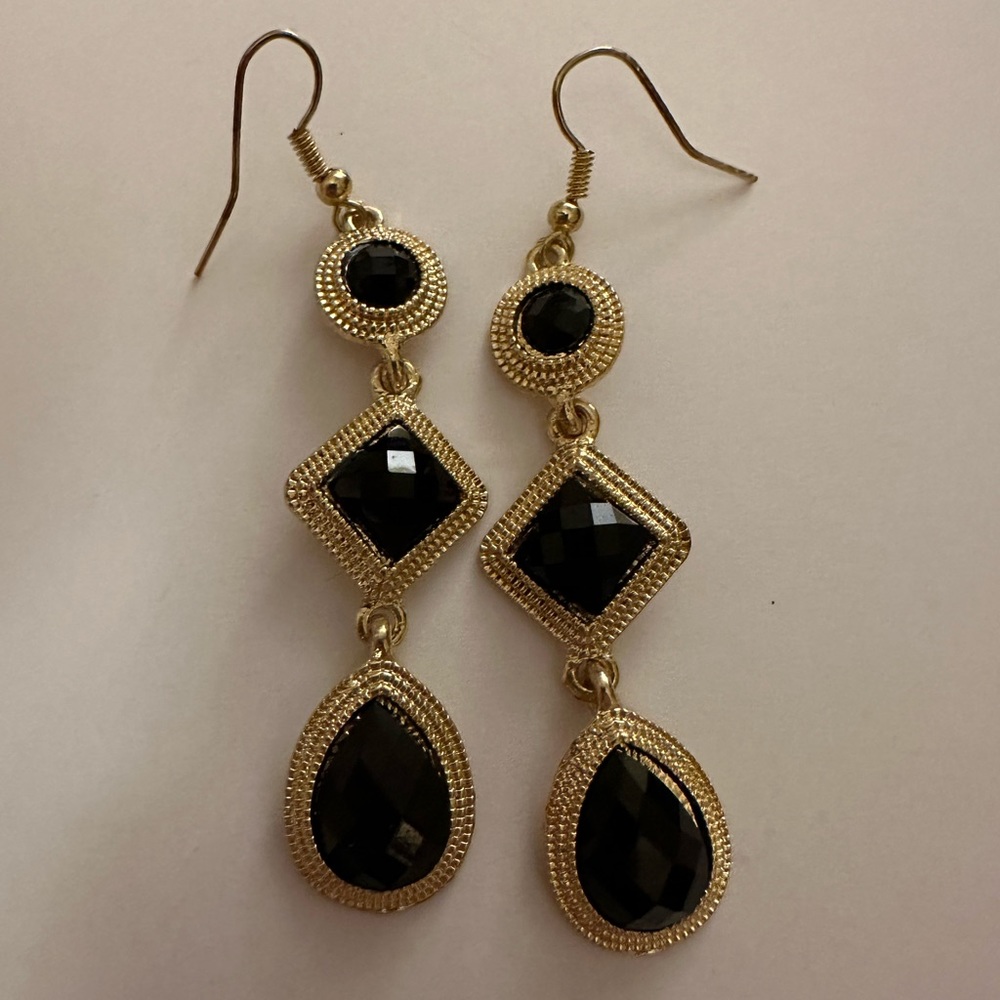 Black and gold earrings